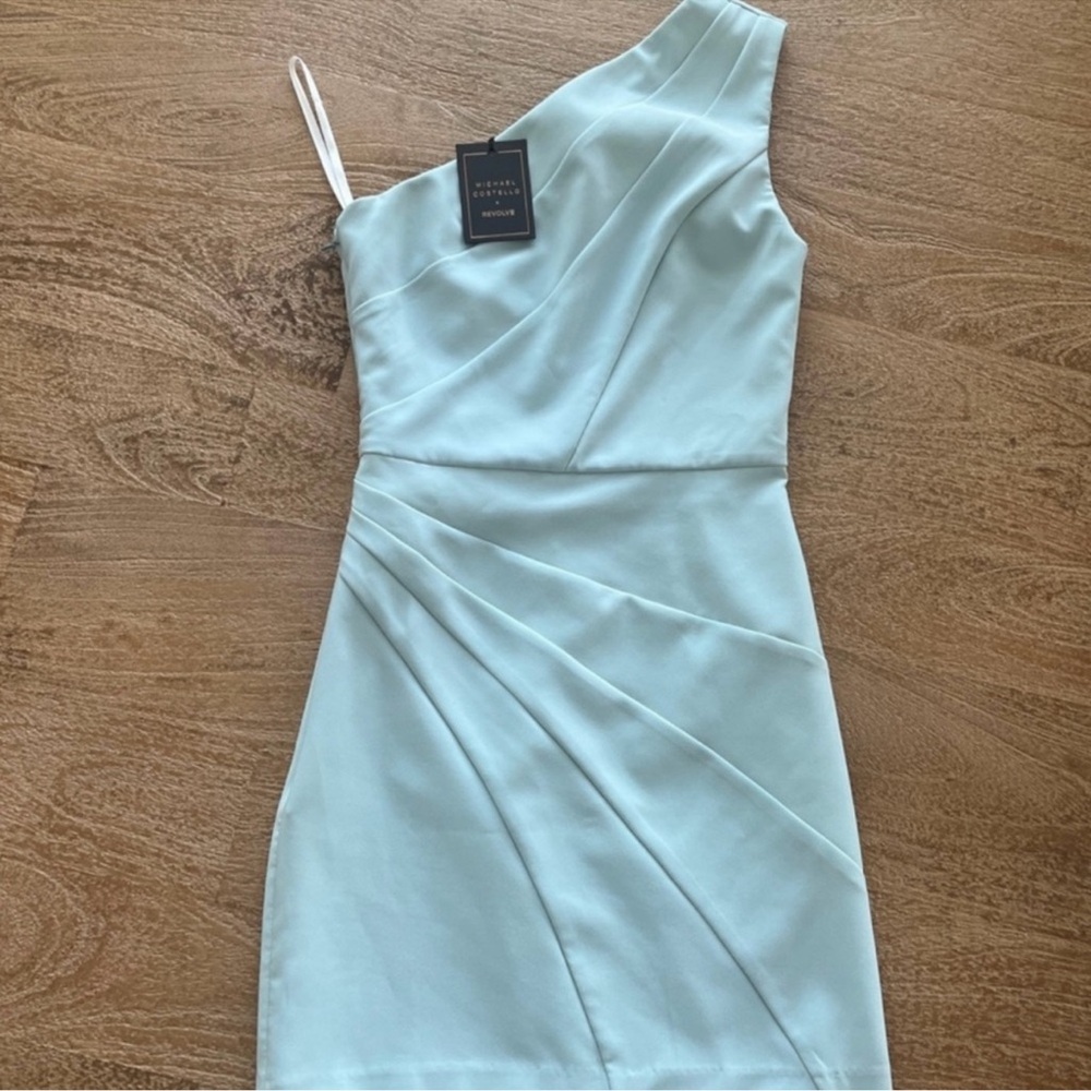 NWT Michael Costello X Revolve Mini Dress Sz S - Ice Blue - Picture 2 of 7